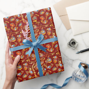 Bourgogne Chic Faux Folie Gold & Opal Cadeaupapier