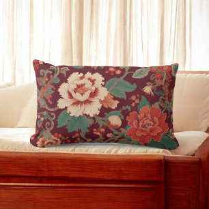 Bourgogne Chinoiserie Antiek Bloemen Retro Vintage Kussen
