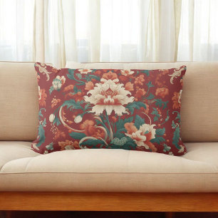 Bourgogne Chinoiserie Antiek Bloemen Retro Vintage Kussen