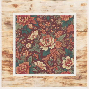 Bourgogne Chinoiserie Antiek Bloemen Vintage Zomer Servet