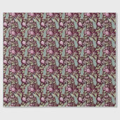 Bourgogne Chinoiserie pauw bloemendecoupage Cadeaupapier (Vlak)