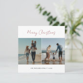 Bourgogne Christmas Beachy Familie Kinder Grappige Feestdagenkaart (Staand voorkant)