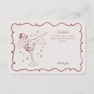 Bourgogne Cocktail en Cowgirl Rodeo Details Invoeg Informatiekaartje