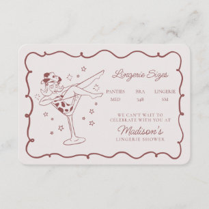 Bourgogne Cocktails Cowgirls Lingerie Maten Invoeg Informatiekaartje