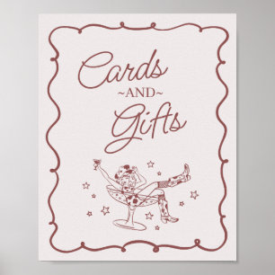 Bourgogne Cocktails Cowgirls Rodeo Kaarten en gesc Poster