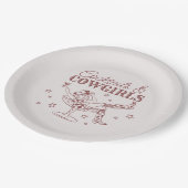 Bourgogne Cocktails Cowgirls Verjaardag Bacheloret Papieren Bordje (Gekanteld)