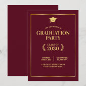 Bourgogne College Graduation Party uitnodiging, Af Kaart (Voorkant / Achterkant)