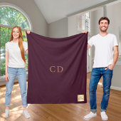 Bourgogne corporate logo bedrijf monogram luxe fleece deken