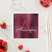 Bourgogne Cranberry Monogram Initiaal Huwelijk Servet (Insitu)