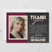 Bourgogne & Cream Afstuderen 2 Foto Dank u kaart (Voorkant)