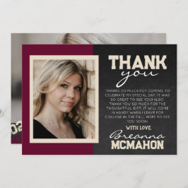 Bourgogne & Cream Afstuderen 2 Foto Dank u kaart