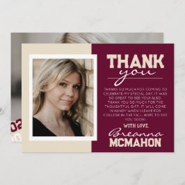 Bourgogne & Cream Afstuderen 2 Foto Dank u kaart