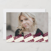 Bourgogne & Cream Afstuderen 2 Fotoaankondiging Kaart (Achterkant)