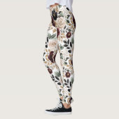 Bourgogne Cream Black Floral Leggings (Links)