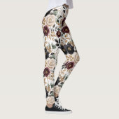 Bourgogne Cream Black Floral Leggings (Rechts)