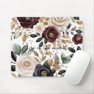 Bourgogne Cream Black Floral Muismat