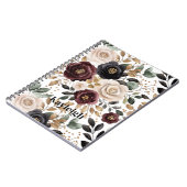 Bourgogne Cream Black Floral Notitieboek (Linkerzijde)