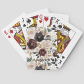 Bourgogne Cream Black Floral Pokerkaarten (Achterkant)