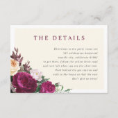 Bourgogne & Cream Bloemen De Details Behuizing Kaa Informatiekaartje (Voorkant)