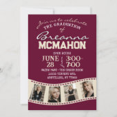 Bourgogne & Cream Filmstrip 5 Foto Afstuderen Kaart (Voorkant)