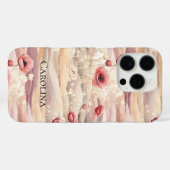 Bourgogne Cream Floral Spring Meadow Case-Mate iPhone Case (Achterkant (horizontaal))