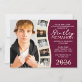 Bourgogne Cream Foto Filmstrip Afstuderen Collage Kaart (Voorkant)