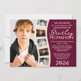 Bourgogne & Cream Fotofilmstrip Afstudeerder Aanko Kaart