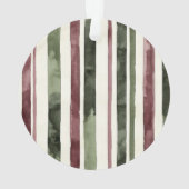 Bourgogne Cream Pine Green Stripes Kerstboom Ornament (achterkant)