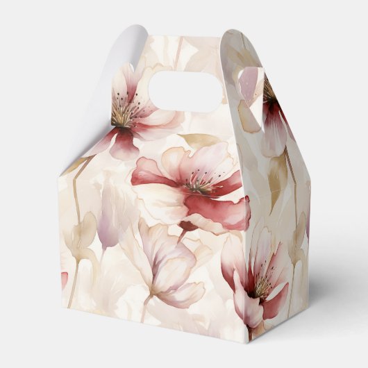 Bourgogne Cream Spring Flowers Bedankdoosjes (Achterkant)