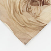 Bourgogne Cream Spring Flowers Fleece Deken (Hoek)