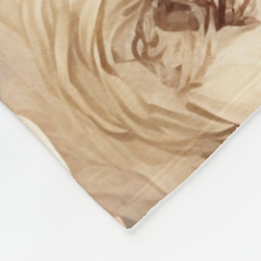 Bourgogne Cream Spring Flowers Fleece Deken (Hoek)