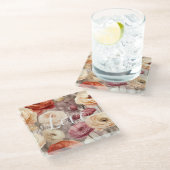 Bourgogne Cream Spring Flowers Love Glazen Onderzetter (Schuin)