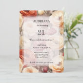 Bourgogne Cream Spring Flowers Verjaardag Kaart (Staand voorkant)