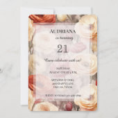 Bourgogne Cream Spring Flowers Verjaardag Kaart (Voorkant)