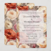 Bourgogne Cream Spring Flowers Vrijgezellenfeest Kaart (Voorkant / Achterkant)