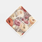 Bourgogne Cream Spring Flowers Wedding Love Servet (Hoek)