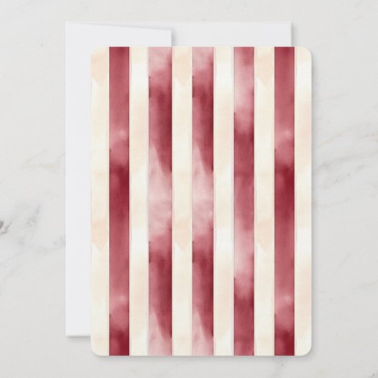 Bourgogne Cream Stripes Verjaardag Kaart (Achterkant)