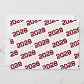 Bourgogne & Cream Tan 3 Foto Afstuderen Uitnodigin Kaart (Achterkant)