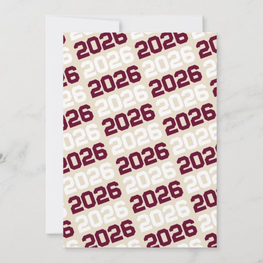 Bourgogne & Cream Tan Afstuderen Fotouitnodiging Kaart (Achterkant)