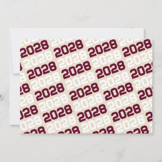 Bourgogne & Cream Tan Afstuderen Fotouitnodiging Kaart (Achterkant)