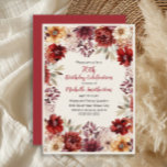Bourgogne Cream Waterverf Bloemen 70e Verjaardag Kaart<br><div class="desc">Elegante bordeaux en crèmekleurige waterverf bloemenfeest herfst/herfstverjaardagsfeestuitnodiging voor vrouwen. Deze uitnodiging is ontworpen voor een 70e verjaardag, maar kan worden aangepast voor iedereen van elke leeftijd. Neem contact met mij op voor hulp bij uw aanpassingen of om extra matching of coördinatie van Zazzle producten voor uw evenement aan te vragen....</div>