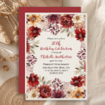Bourgogne Cream Waterverf Bloemen 75e Verjaardag Kaart<br><div class="desc">Elegante bordeaux en crèmekleurige waterverf bloemenfeest herfst/herfstverjaardagsfeestuitnodiging voor vrouwen. Deze uitnodiging is ontworpen voor een 75e verjaardag, maar kan worden aangepast voor iedereen van elke leeftijd. Neem contact met mij op voor hulp bij uw aanpassingen of om extra matching of coördinatie van Zazzle producten voor uw evenement aan te vragen....</div>