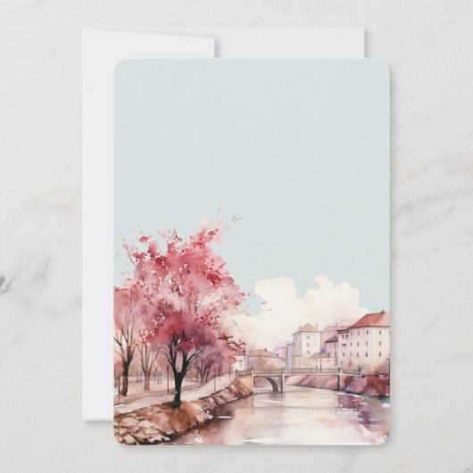 Bourgogne Crème Bloemen Verjaardag Kaart (Achterkant)