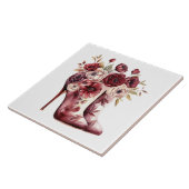 Bourgogne Crème Bloemenlaarzen Tegeltje (Zijkant)