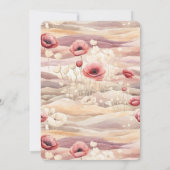 Bourgogne Crème Blush Bloemen Huwelijk Kaart (Achterkant)