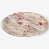 Bourgogne Crème Blush Floral Vrijgezellenfeest Papieren Bordje (Gekanteld)