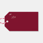 Bourgogne crème boog Kerstmis Cadeaulabel (Achterkant Horizontaal)