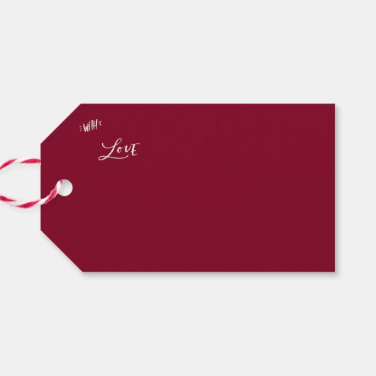 Bourgogne crème boog Kerstmis Cadeaulabel (Achterkant Horizontaal)