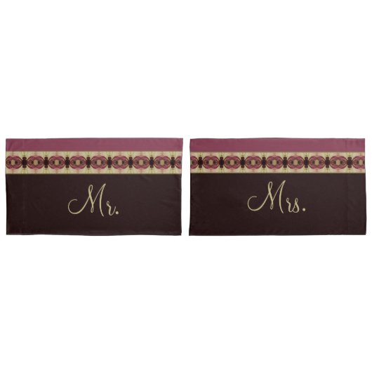 Bourgogne crème en donkerbruin kussensloop (Voorkant-Set)