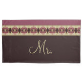 Bourgogne crème en donkerbruin kussensloop (Voorkant-Links)